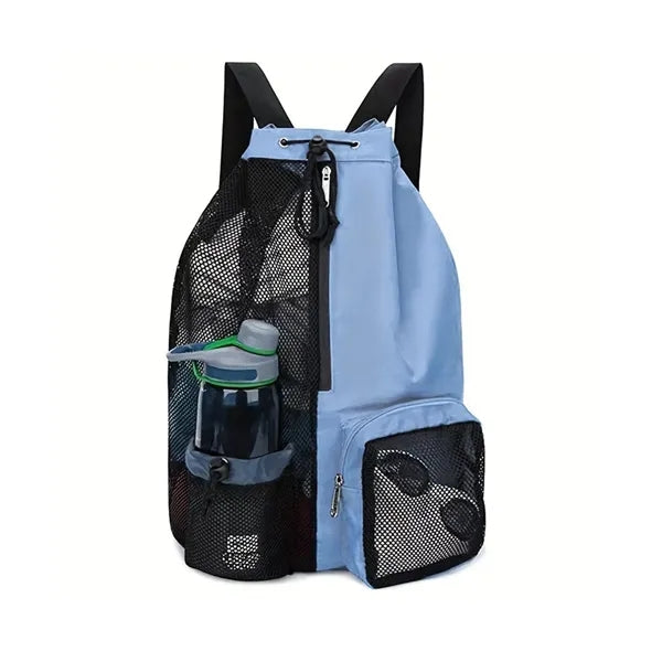 Mesh Drawstring Swimming Backpack with Waterproof Wet Pocket
