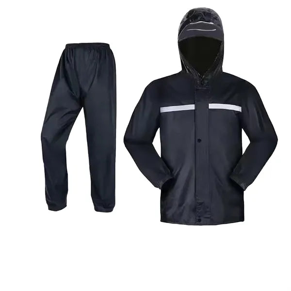 Oxford Thickened Cycling Rain Jacket Set w/ Reflective Strip