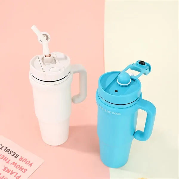 30oz Portable Outdoor Tumbler Cups Heart Press Lid
