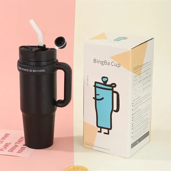 30oz Portable Outdoor Tumbler Cups Heart Press Lid
