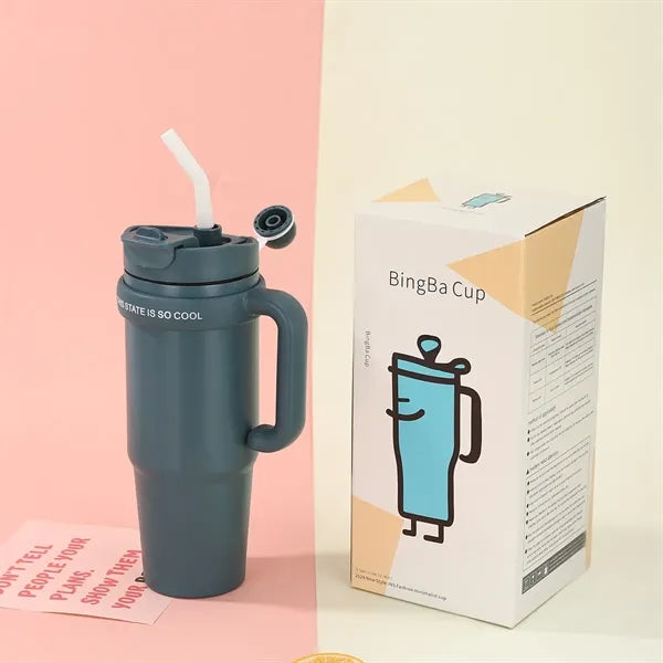 30oz Portable Outdoor Tumbler Cups Heart Press Lid