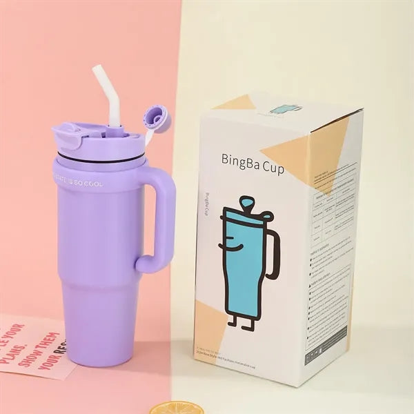 30oz Portable Outdoor Tumbler Cups Heart Press Lid