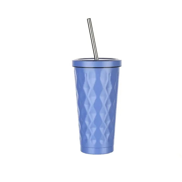 500ml Bling Iced Coffee Tumbler with Straw and Lid for Drink