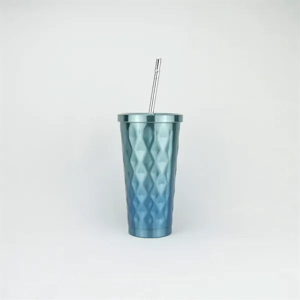 500ml Bling Iced Coffee Tumbler with Straw and Lid for Drink