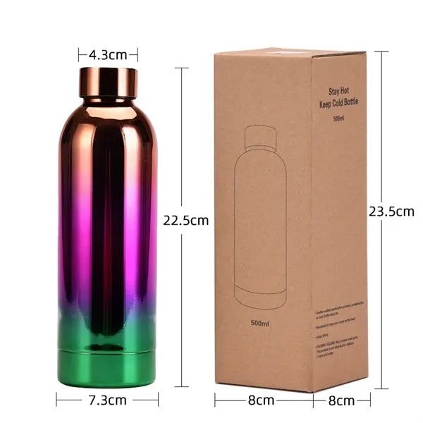 500ml Cool Rainbow Gradient Plating Small Mouth Water Bottle