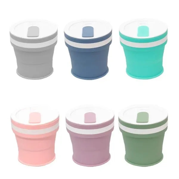 Silicone Collapsible Travel Cup Portable Mug with Lid