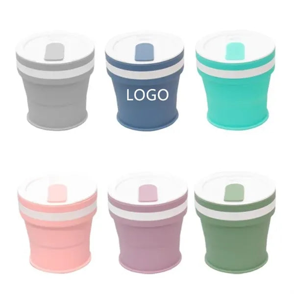 Silicone Collapsible Travel Cup Portable Mug with Lid