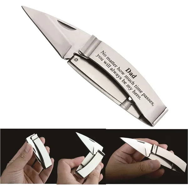 Mini Pocket Folding Knife With Money Clip