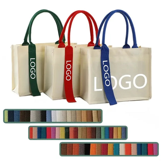 10 '' Canvas Bag With Ribbon Design