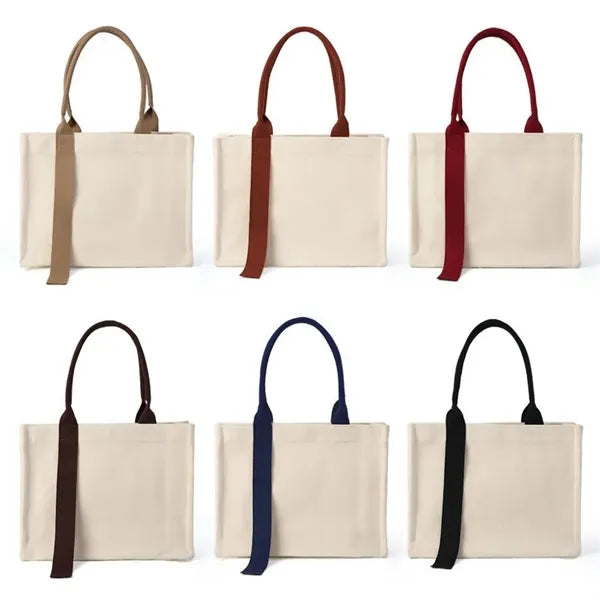 10 '' Canvas Bag With Ribbon Design