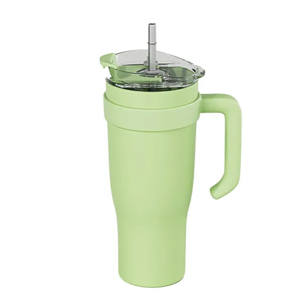 40oz Stainless Steel Tumbler w/Handle and Spill-Proof Lid