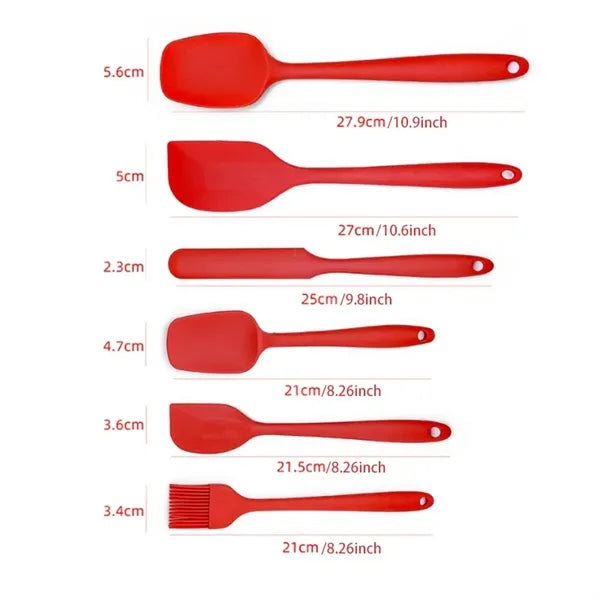 6-Piece Silicone Spatula Set Baking utensils
