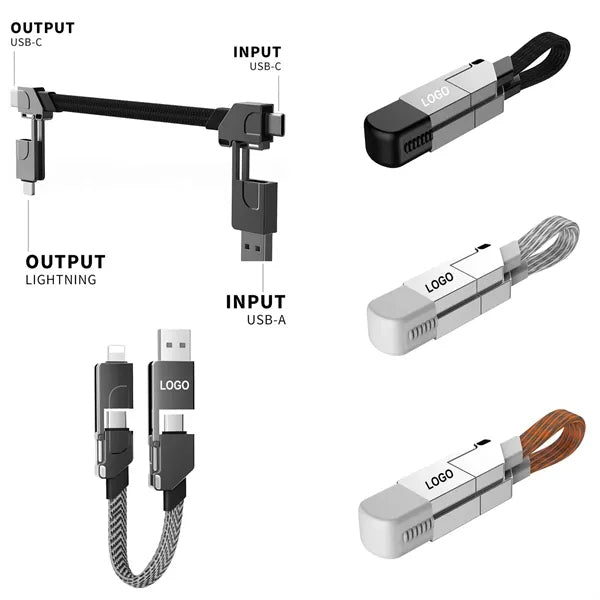 4 In 1 USB Multi Charging Cable Keychain