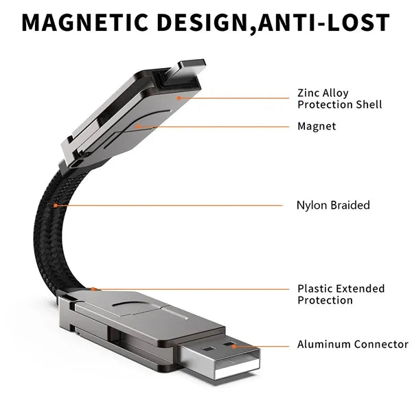 4 In 1 USB Multi Charging Cable Keychain