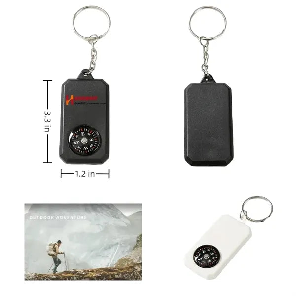 Plastic Portable Compass Keychain
