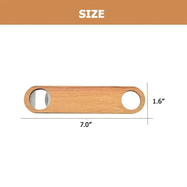 Classic Wood & Metal Beer Bottle Opener