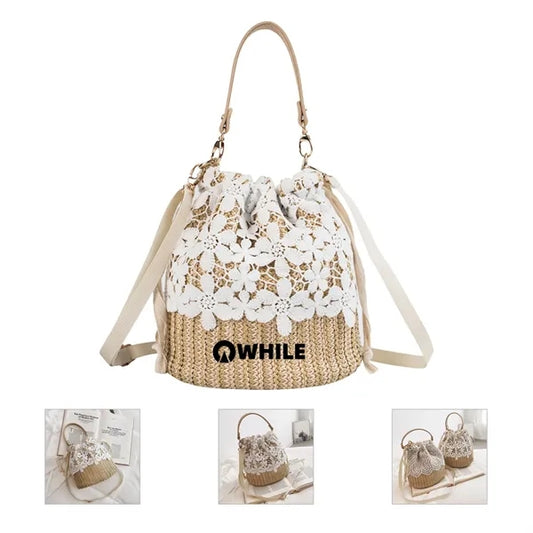 Chic Straw Summer Beach Bag with Removable Handle