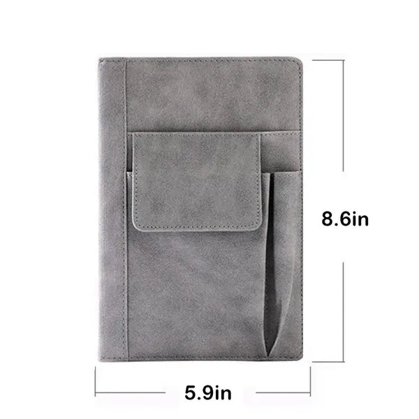 Multi-Pocket Pu Leather A5 Notebook