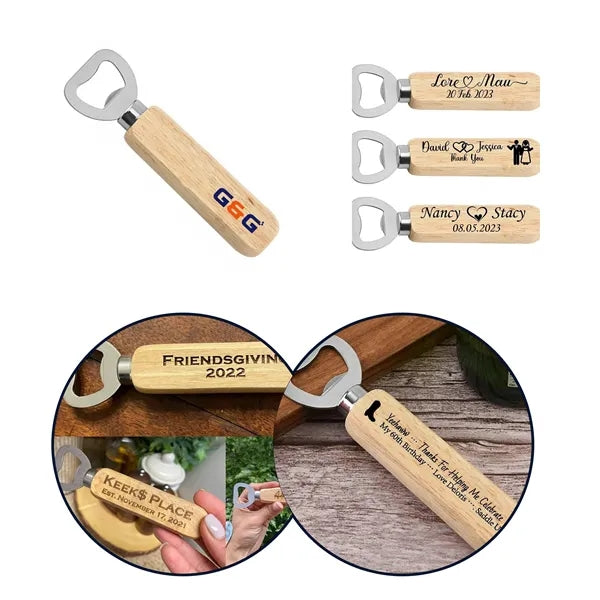 Wooden Handle Stainless Steel Bottle Opener