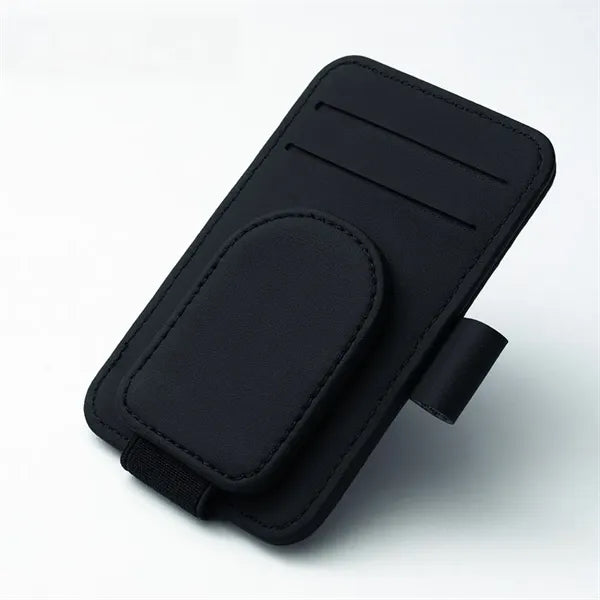 PU Leather Car Sun Visor Magnetic Clip Eye Frame