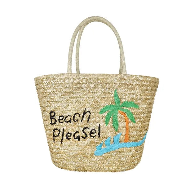 Natural Straw Beach Bag