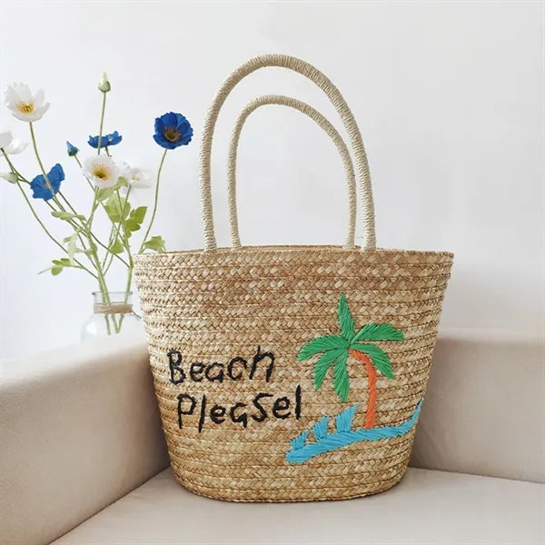 Natural Straw Beach Bag