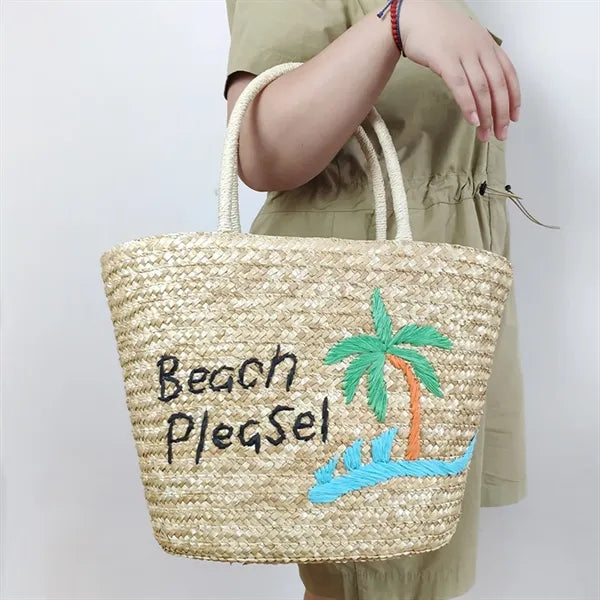 Natural Straw Beach Bag