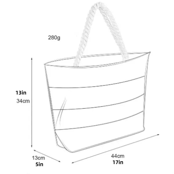 Cotton Resort Tote Bag with RopeHandle