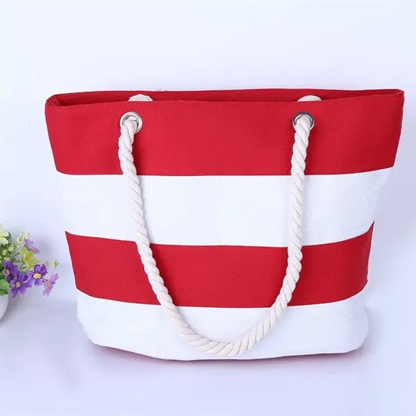 Cotton Resort Tote Bag with RopeHandle