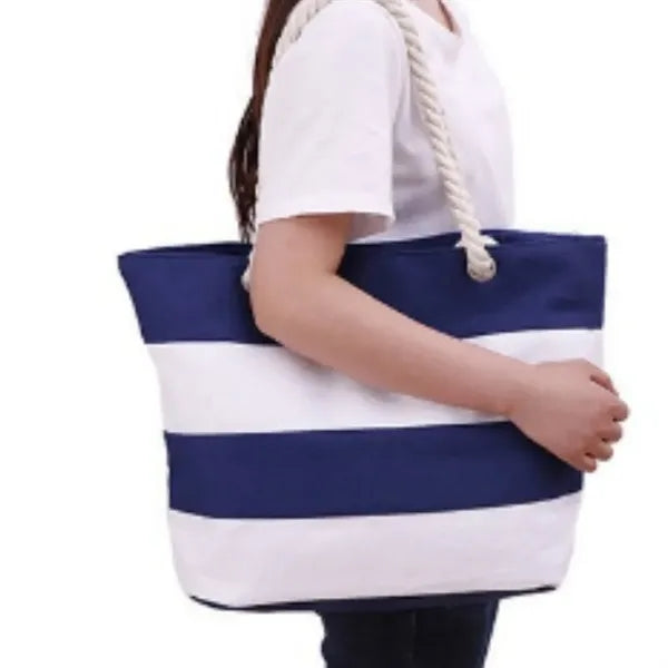 Cotton Resort Tote Bag with RopeHandle