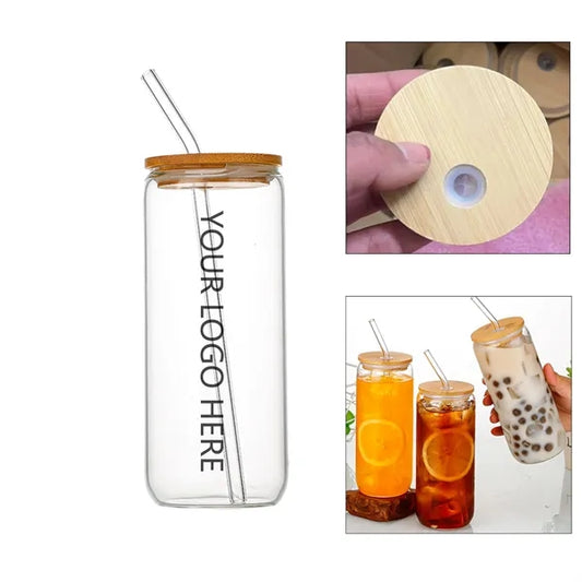 Bamboo Lids Coffee Glass Cup Eco-friendly Gifts