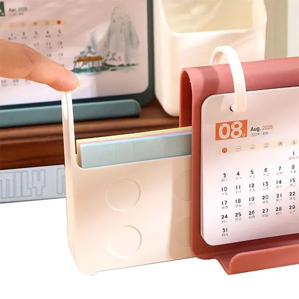 Creative Desk Calendar with Pen Holders Storage