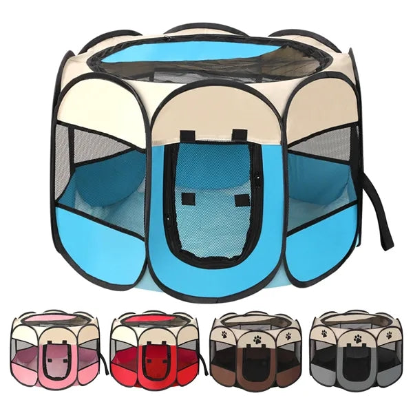Portable Collapsible Pet Dog Playpen with Breathable Mesh