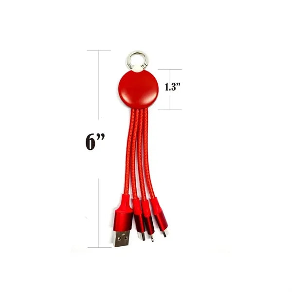 3 in 1 Multiple Charging Cord Adapter Key Chain
