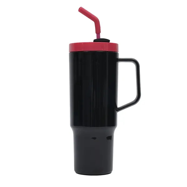 40 Oz Tumbler With Handle Lid And Straw