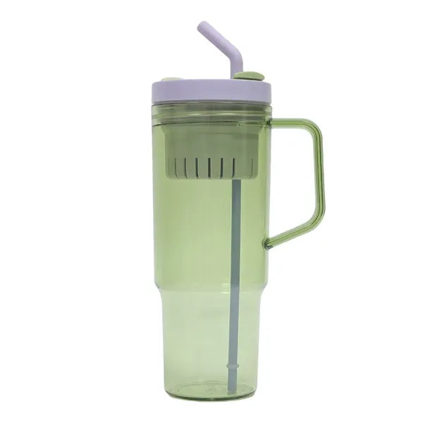 40 Oz Tumbler With Handle Lid And Straw