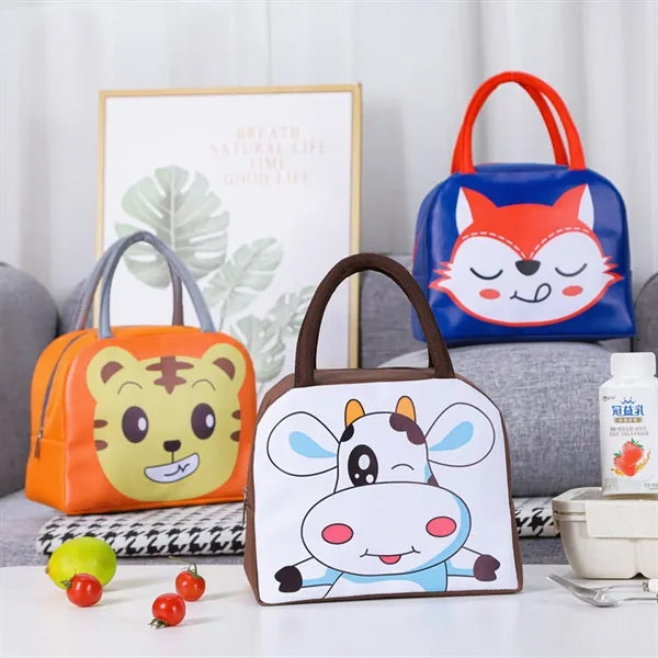 Cartoon Insulated Lunch Bag with Handles for for Work Picnic