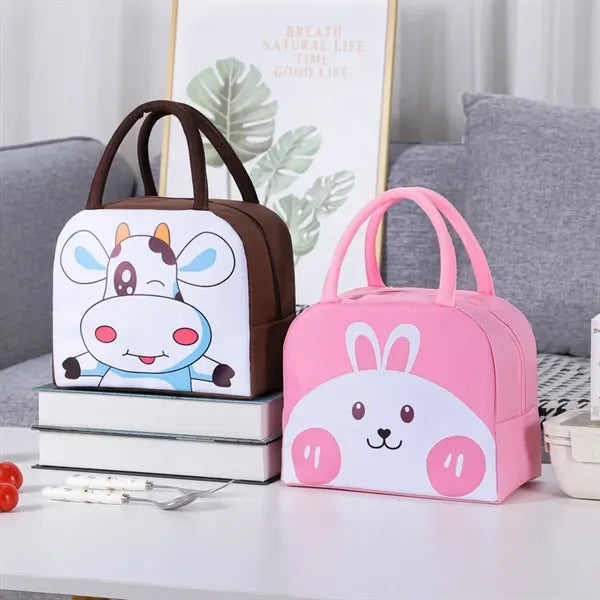 Cartoon Insulated Lunch Bag with Handles for for Work Picnic