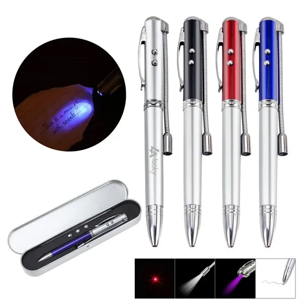 Metal Ballpoint Pen with Laser Pointer & LED light