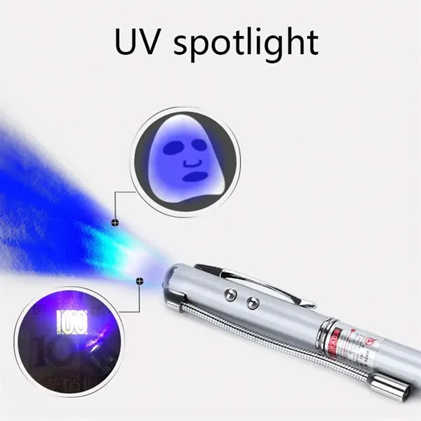 Metal Ballpoint Pen with Laser Pointer & LED light