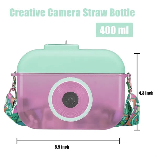 Camera Cup with Straw & Shoulder Strap