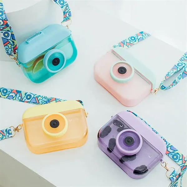 Camera Cup with Straw & Shoulder Strap