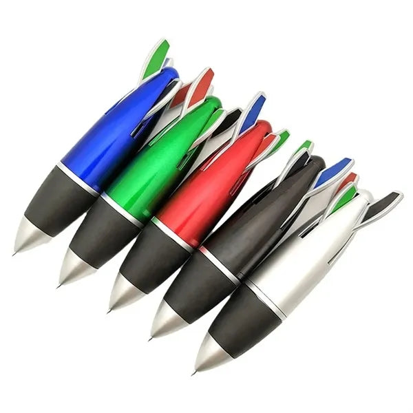 Multicolor Mini Rocket Shape Ballpoint Pens 4 In 1