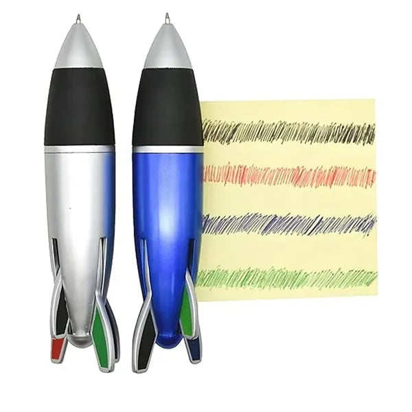 Multicolor Mini Rocket Shape Ballpoint Pens 4 In 1