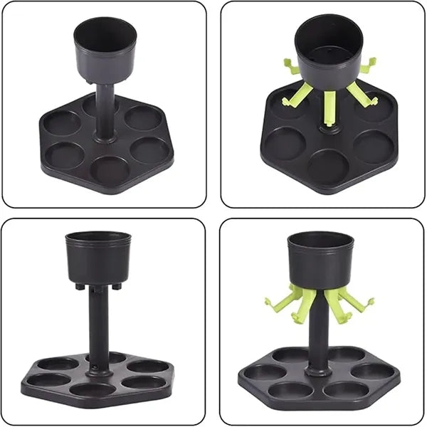 Shot Dispenser With 6 Plastic Glasses