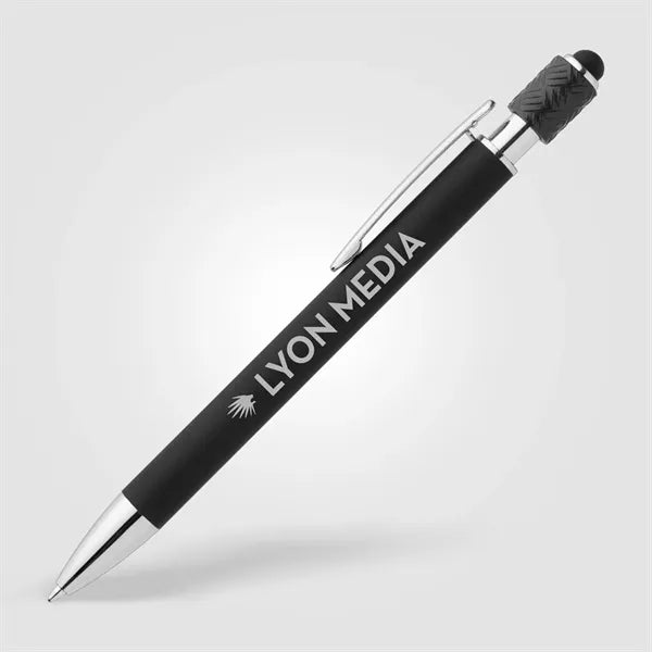 Wave Aluminum Spinner Stylus Pen - Laser Engraved