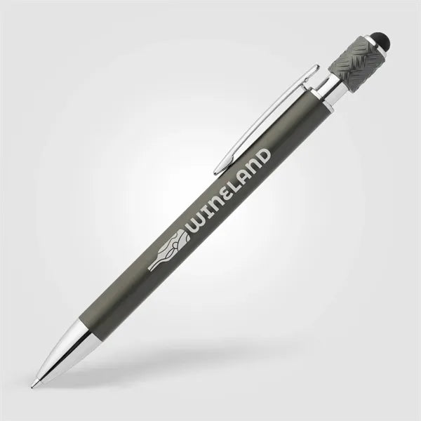 Wave Aluminum Spinner Stylus Pen - Laser Engraved