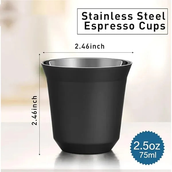 2.5 Oz Stainless Steel Espresso Cups