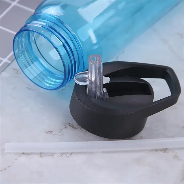Plastic Transparent Straw Sports Water Bottle