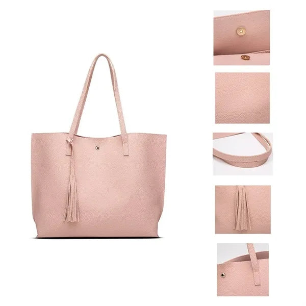 Soft Leather Tote Shoulder Bag
